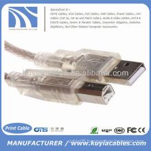 Transparent USB To Printer Cable Male to Male 10M